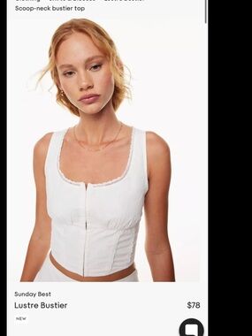 Sunday Best lustre bustier White corset Tank Top size small
